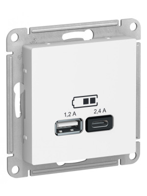 Розетка Systeme Electric AtlasDesign ATN001339 лотос сбоку