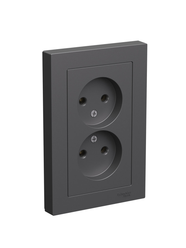Розетка Systeme Electric AtlasDesign ATN001420 базальт сбоку