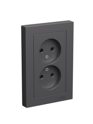 Розетка Systeme Electric AtlasDesign ATN001420 базальт сбоку