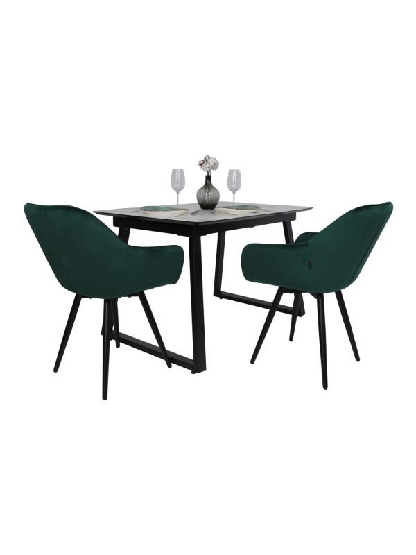 Кухонный стол Lepremo AV 1208 Виктори натуральный/черный комплект со стульями