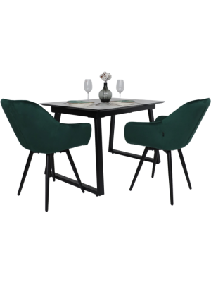 Кухонный стол Lepremo AV 1208 Виктори натуральный/черный комплект со стульями