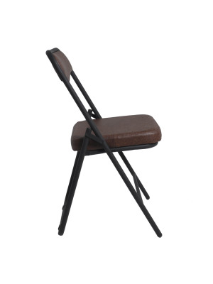 Стул Фабрикант Гольф BL темно-коричневый/черный сбоку