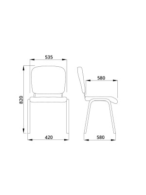 Стул офисный Фабрикант ИЗО BL светло-серый/черный схема