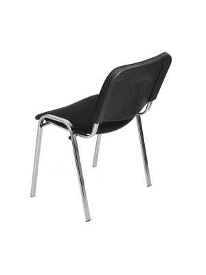 Стул офисный Фабрикант ИЗО CH черный/хром  под углом