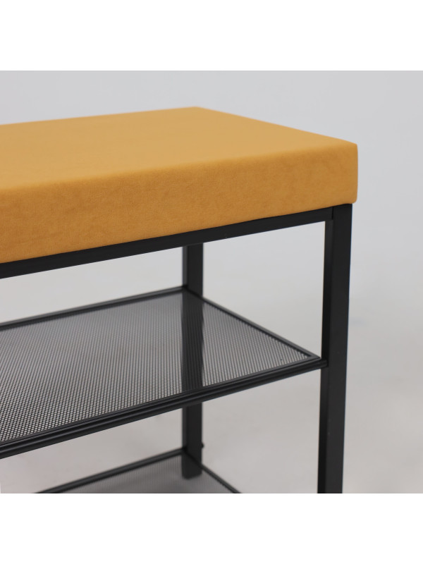 Банкетка ЗМИ Торонто13S горчичный/черный сбоку