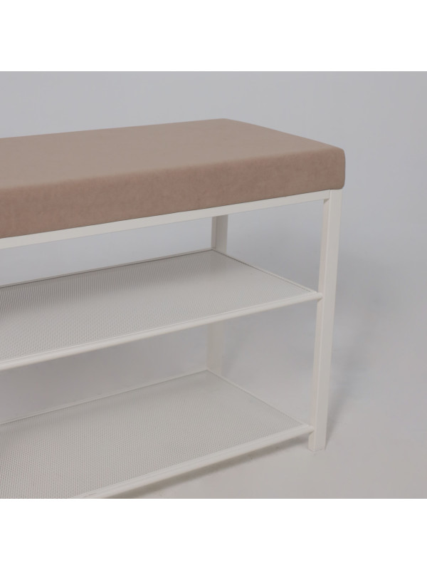 Банкетка ЗМИ Торонто 23S бежевый/белый под углом