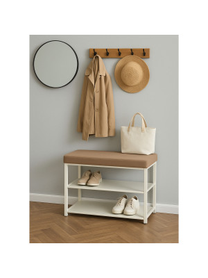 Банкетка ЗМИ Торонто 23S бежевый/белый в интерьере