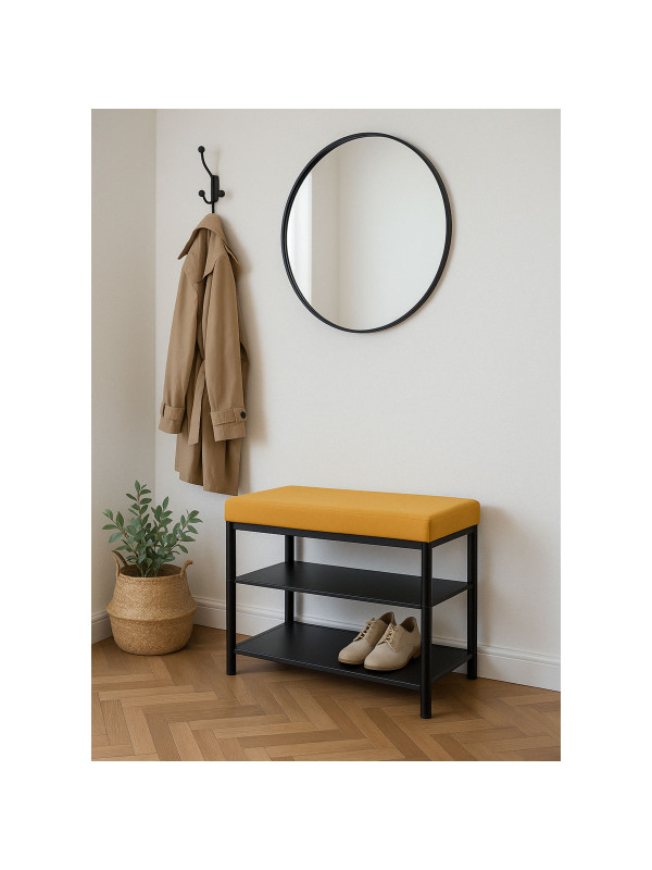 Банкетка ЗМИ Торонто 23S горчичный/черный в интерьере