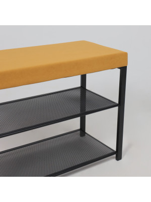 Банкетка ЗМИ Торонто 23S горчичный/черный под углом