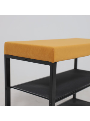 Банкетка ЗМИ Торонто 23S горчичный/черный вблизи