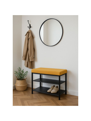 Банкетка ЗМИ Торонто 23S горчичный/черный в интерьере