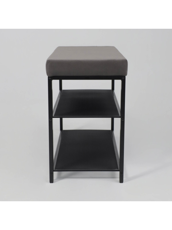 Банкетка ЗМИ Торонто 23S серый/черный  сбоку