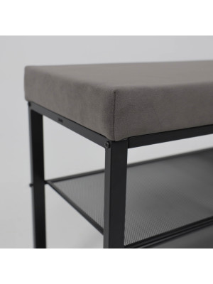 Банкетка ЗМИ Торонто 23S серый/черный  сбоку (1)