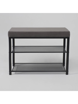 Банкетка ЗМИ Торонто 23S серый/черный  спереди