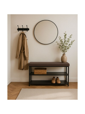 Банкетка ЗМИ Торонто 33С серый/черный в интерьере