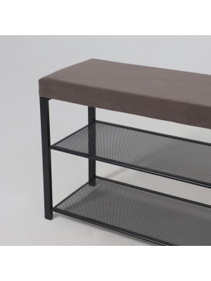 Банкетка ЗМИ Торонто 33С серый/черный под углом