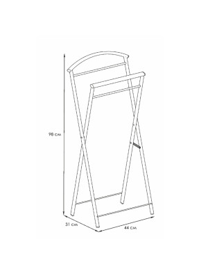 Вешалка напольная ЗМИ Контур белый схема