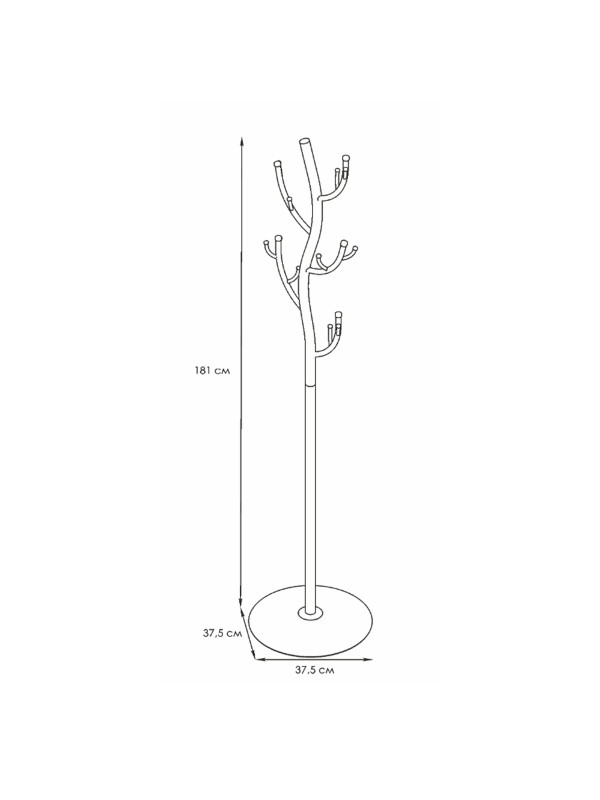 Вешалка напольная ЗМИ Дерево белый схема