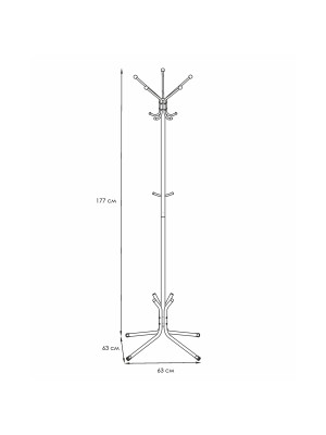 Вешалка напольная ЗМИ Луч 5 черный схема