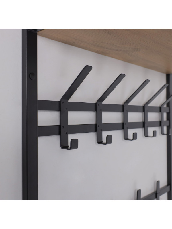 Вешалка настенная ЗМИ Торонто 22Д черный/коричневый вблизи