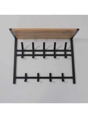 Вешалка настенная ЗМИ Торонто 22Д черный/коричневый спереди