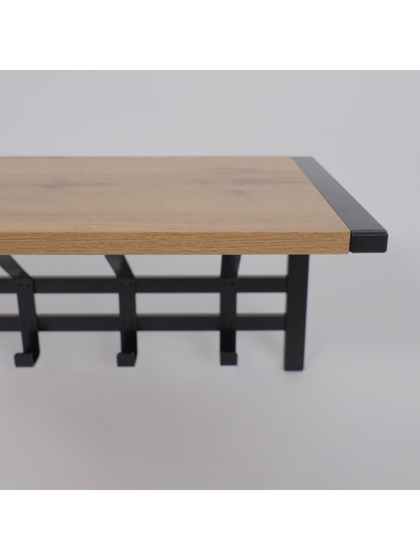 Вешалка настенная ЗМИ Торонто 21Д черный/коричневый вблизи