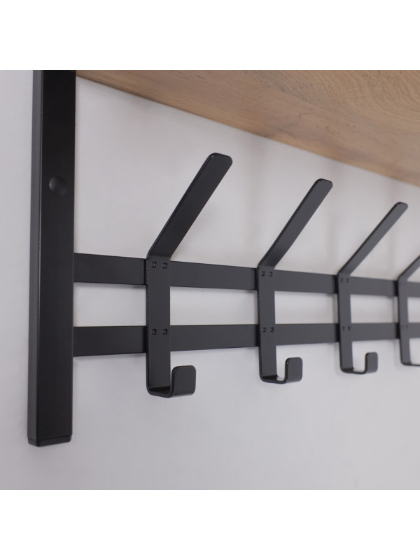 Вешалка настенная ЗМИ Торонто 21Д черный/коричневый сбоку