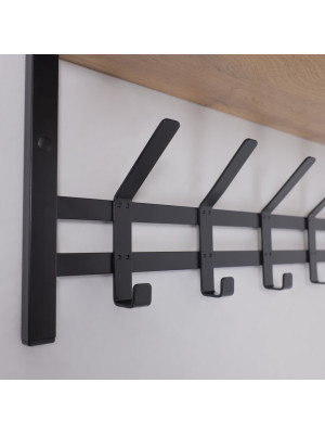 Вешалка настенная ЗМИ Торонто 21Д черный/коричневый сбоку