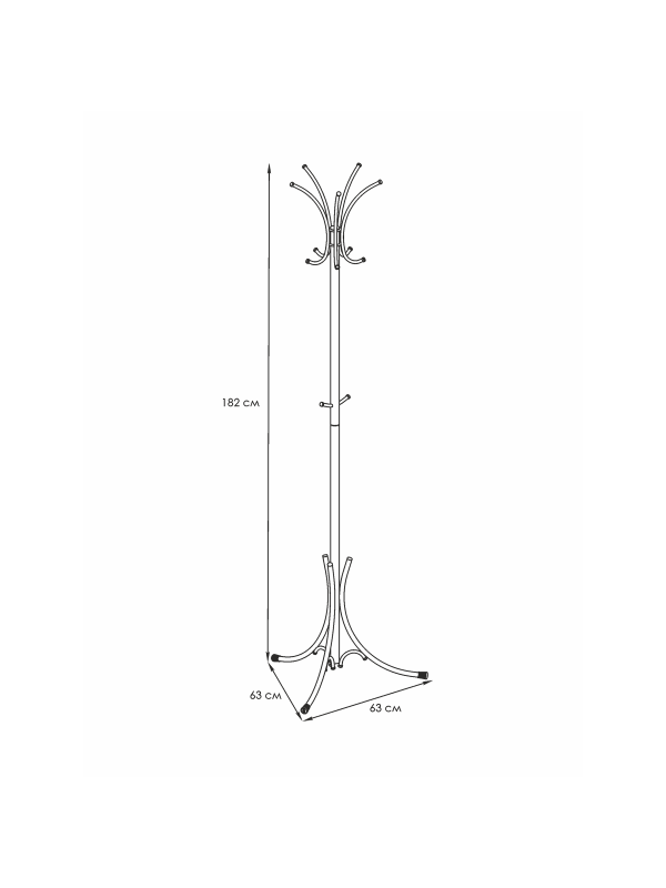 Вешалка напольная ЗМИ №3 Корона черная схема