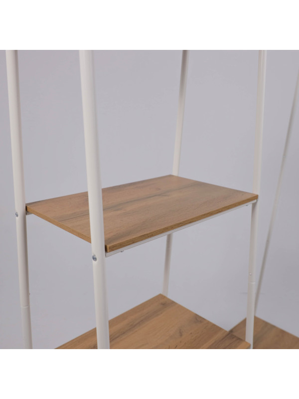 Стеллаж ЗМИ Скандинавия 1 коричневый/белый вблизи