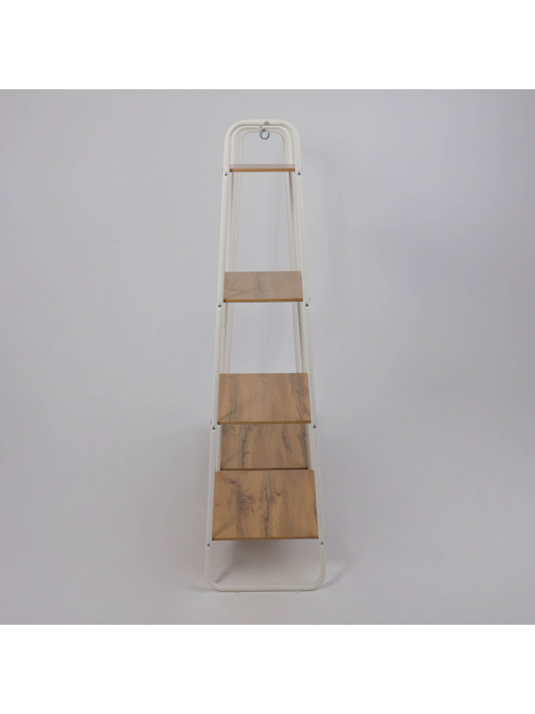 Стеллаж ЗМИ Скандинавия 1 коричневый/белый сбоку