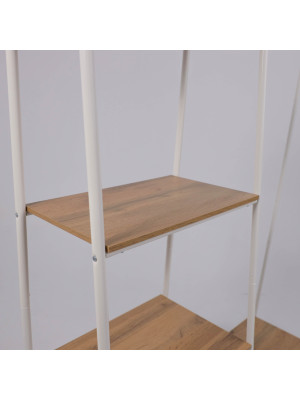 Стеллаж ЗМИ Скандинавия 1 коричневый/белый вблизи