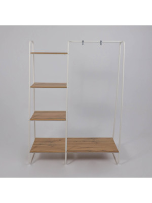 Стеллаж ЗМИ Скандинавия 1 коричневый/белый спереди