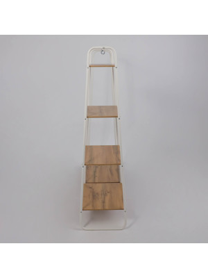 Стеллаж ЗМИ Скандинавия 1 коричневый/белый сбоку