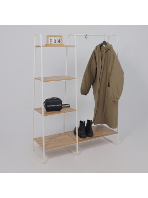 Стеллаж ЗМИ Скандинавия 1 коричневый/белый в интерьере