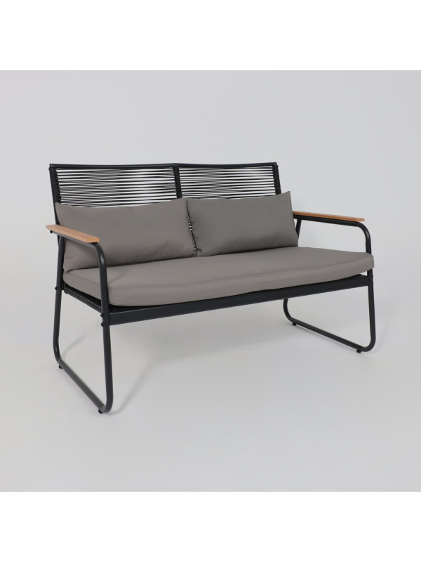 Комплект садовой мебели AksHome Gardenia черный диван