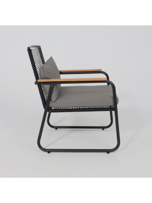 Комплект садовой мебели AksHome Gardenia черный кресло сбоку