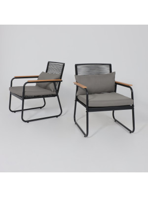 Комплект садовой мебели AksHome Gardenia черный под углом