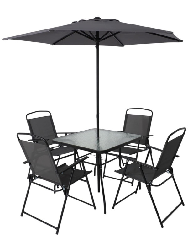 Комплект садовой мебели AksHome Picnic серый/черный