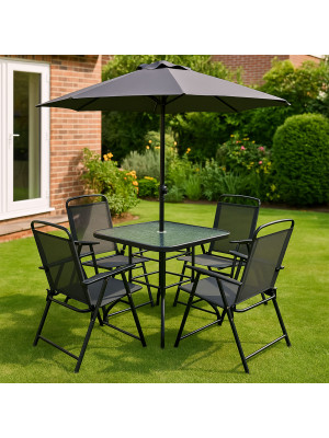 Комплект садовой мебели AksHome Picnic серый/черный в интерьере