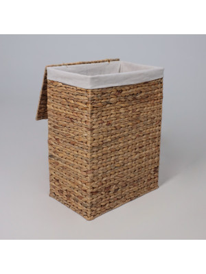 Корзина для белья AksHome Adige L бежевый с открытой крышкой
