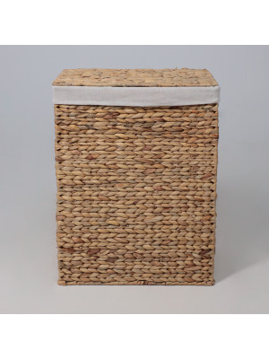 Корзина для белья AksHome Adige L бежевый спереди