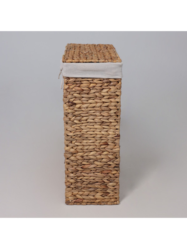 Корзина для белья AksHome Adige M бежевый сбоку