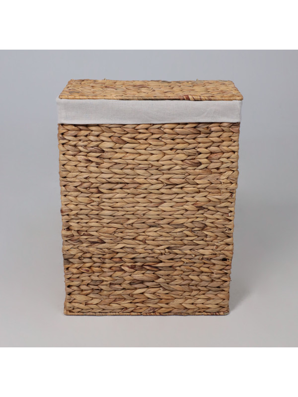 Корзина для белья AksHome Adige M бежевый спереди