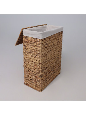 Корзина для белья AksHome Adige M бежевый с открытой крышкой