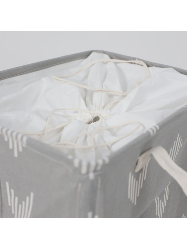 Корзина для белья AksHome Becky серый (стрелы) сверху