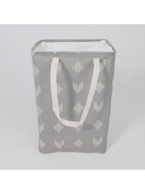 Корзина для белья AksHome Becky серый (стрелы) спереди