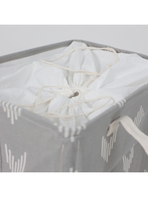 Корзина для белья AksHome Becky серый (стрелы) сверху