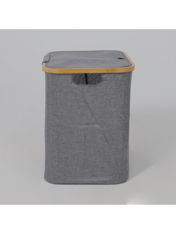 Корзина для белья AksHome Essence серый  сбоку