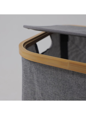 Корзина для белья AksHome Essence серый  вблизи